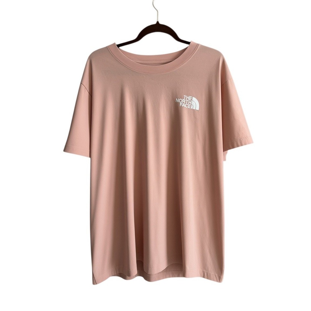 The North Face Mens XL Pink Box Logo Never Stop Exploring Graphic T-Shirt
